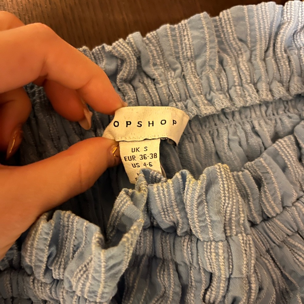 Topshop Blue Textured Dress - Picture 2 of 2